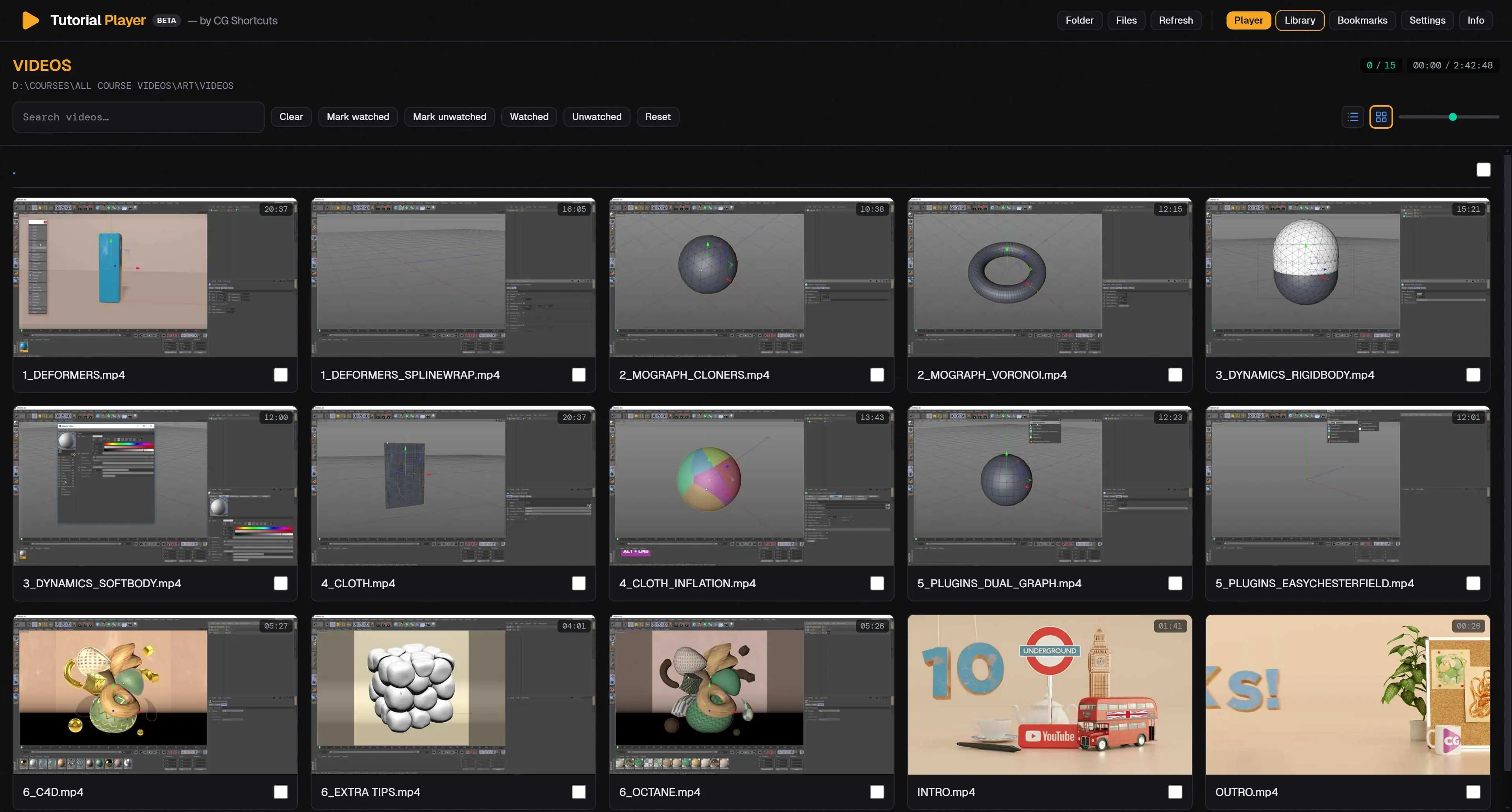 Tutorial Player app