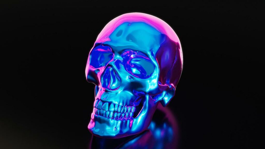 iridescent skull