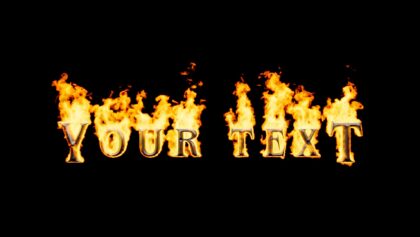 fire text in cinema 4d