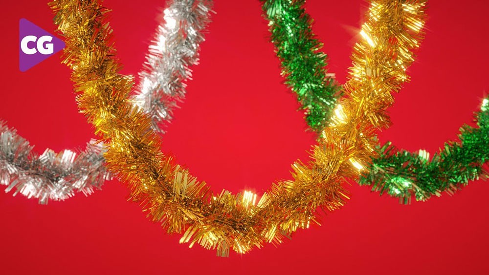 C4D Dynamic Tinsel Christmas Cinema 4D Tutorial Free Project 1