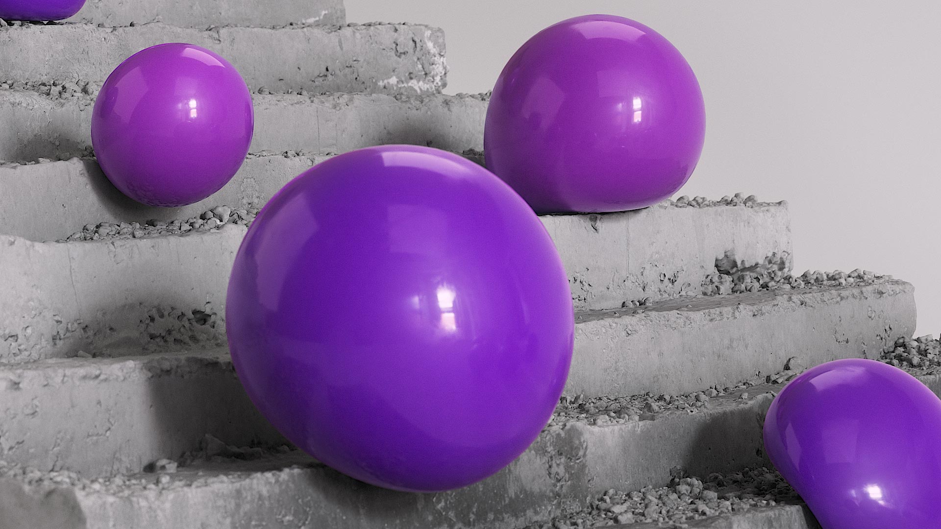 roll c4d balls stairs