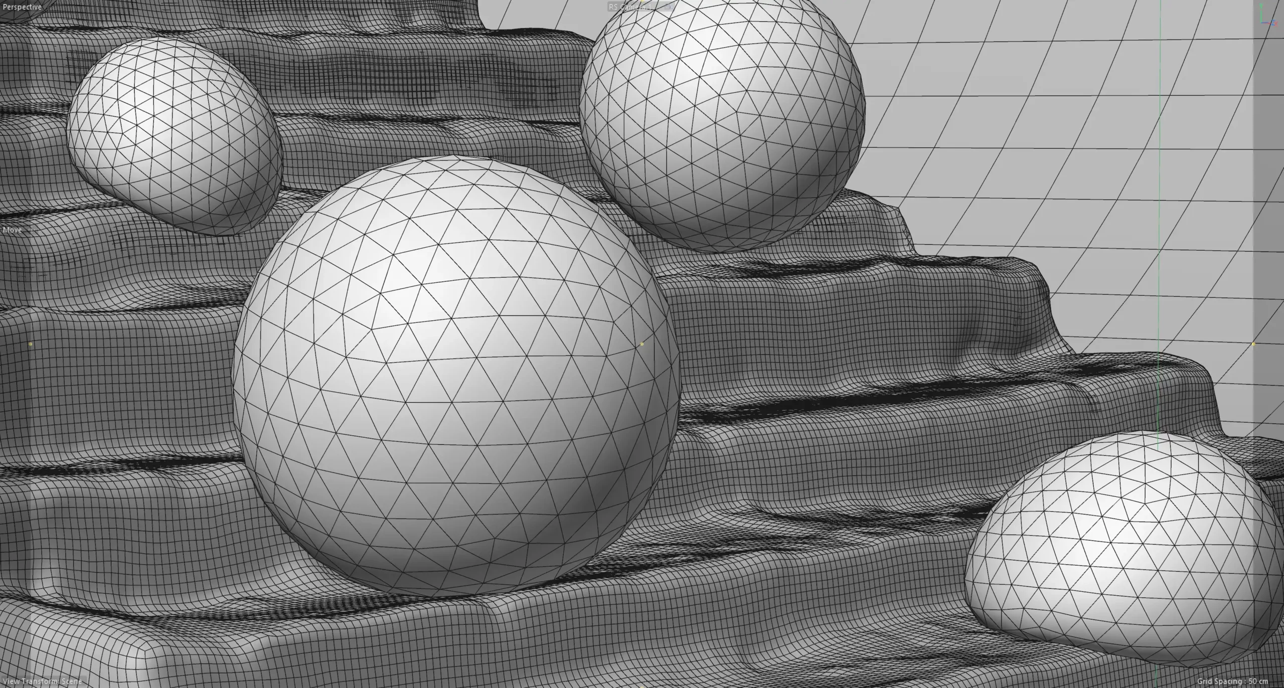 wireframe spheres scaled 2 1